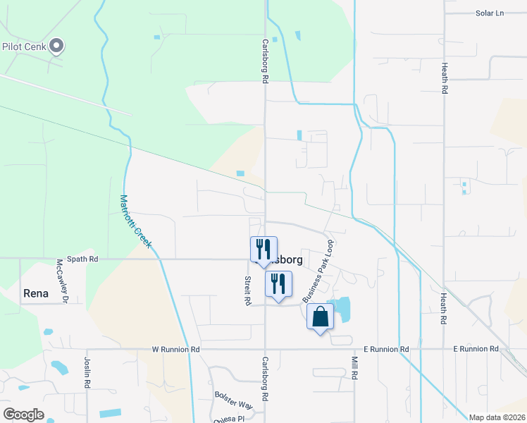 map of restaurants, bars, coffee shops, grocery stores, and more near 64 Village Lane in Sequim