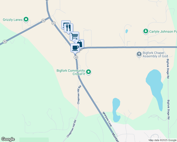 map of restaurants, bars, coffee shops, grocery stores, and more near 191 Jewel Basin Court in Bigfork