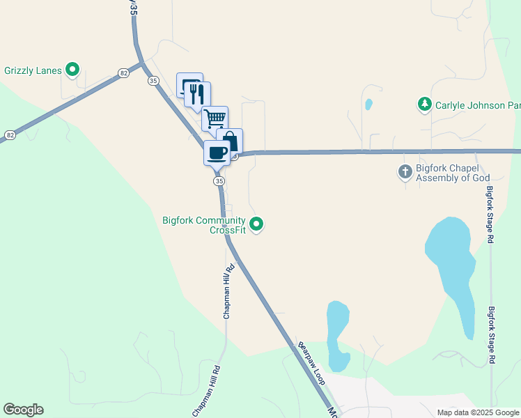 map of restaurants, bars, coffee shops, grocery stores, and more near 191 Jewel Basin Court in Bigfork