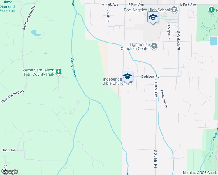 map of restaurants, bars, coffee shops, grocery stores, and more near 140 West Ahlvers Road in Port Angeles