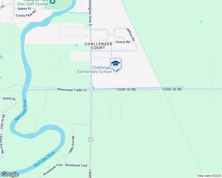 map of restaurants, bars, coffee shops, grocery stores, and more near 601 County Road 61 in Thief River Falls