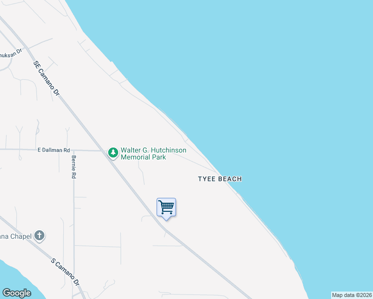 map of restaurants, bars, coffee shops, grocery stores, and more near 3192 Shoreline Drive in Camano