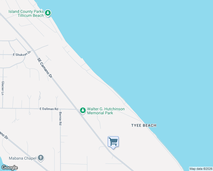 map of restaurants, bars, coffee shops, grocery stores, and more near 3139 Shoreline Drive in Camano