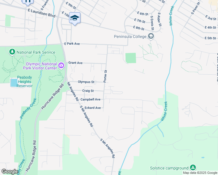 map of restaurants, bars, coffee shops, grocery stores, and more near 1213 Craig Avenue in Port Angeles