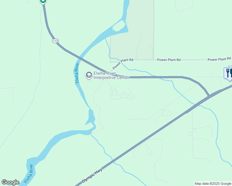 map of restaurants, bars, coffee shops, grocery stores, and more near 47 Lower Dam Road in Port Angeles