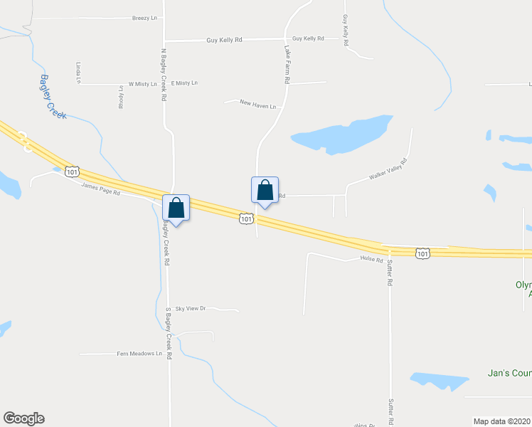 map of restaurants, bars, coffee shops, grocery stores, and more near 40 Levig Road in Port Angeles