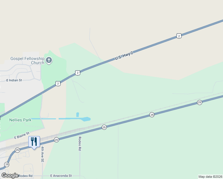 map of restaurants, bars, coffee shops, grocery stores, and more near 7281 U.S. 2 in Wolf Point