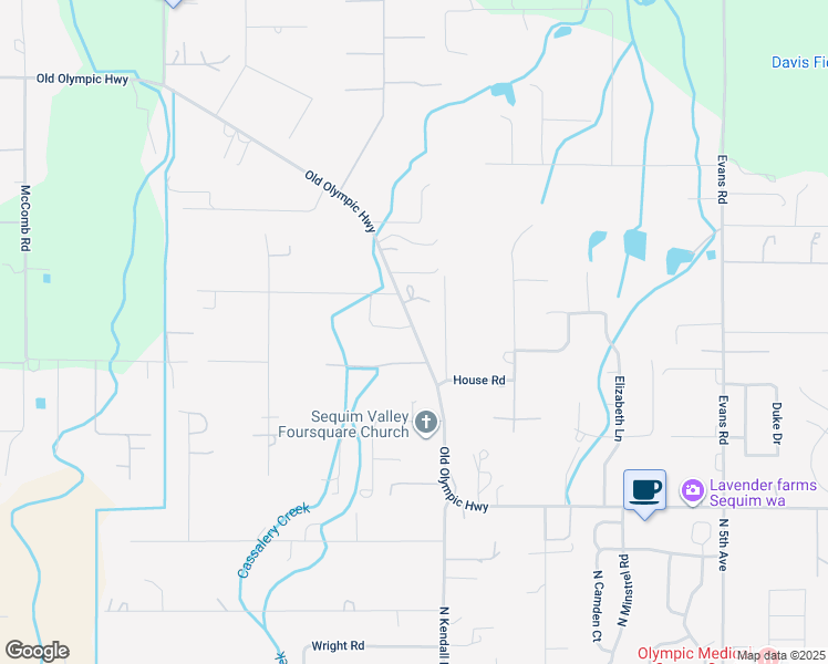 map of restaurants, bars, coffee shops, grocery stores, and more near 8874 Old Olympic Highway in Sequim