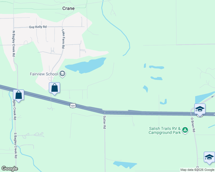map of restaurants, bars, coffee shops, grocery stores, and more near 16 Walker Valley Road in Port Angeles