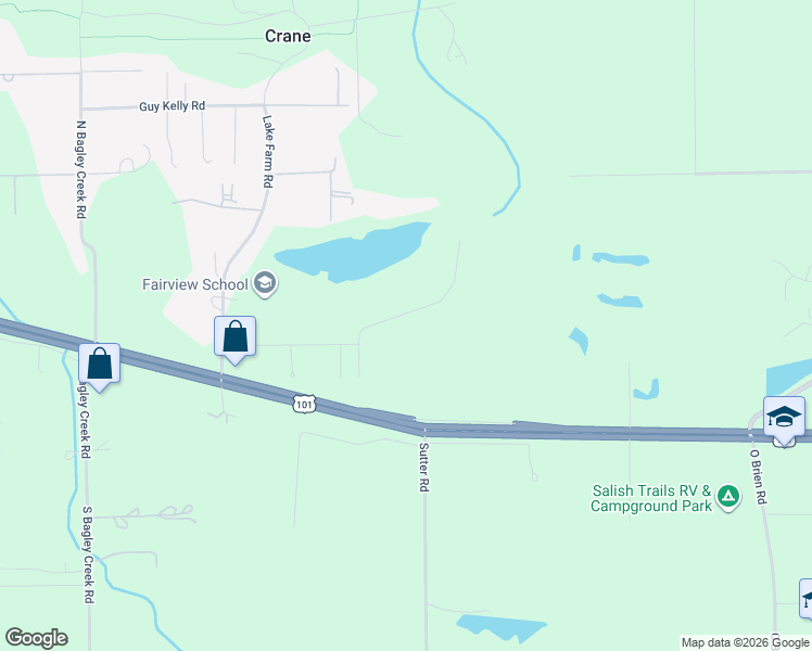map of restaurants, bars, coffee shops, grocery stores, and more near 16 Walker Valley Road in Port Angeles