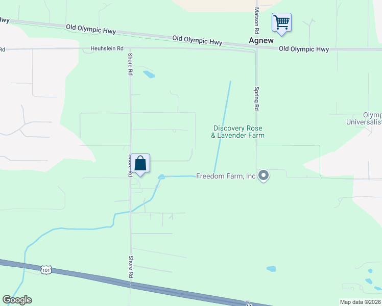map of restaurants, bars, coffee shops, grocery stores, and more near 213 Roman Road in Port Angeles
