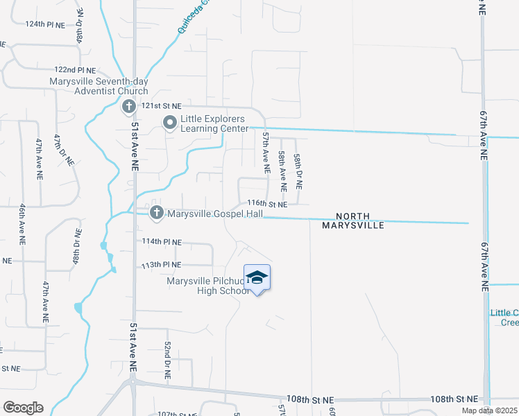 map of restaurants, bars, coffee shops, grocery stores, and more near 5620 116th Street Northeast in Marysville