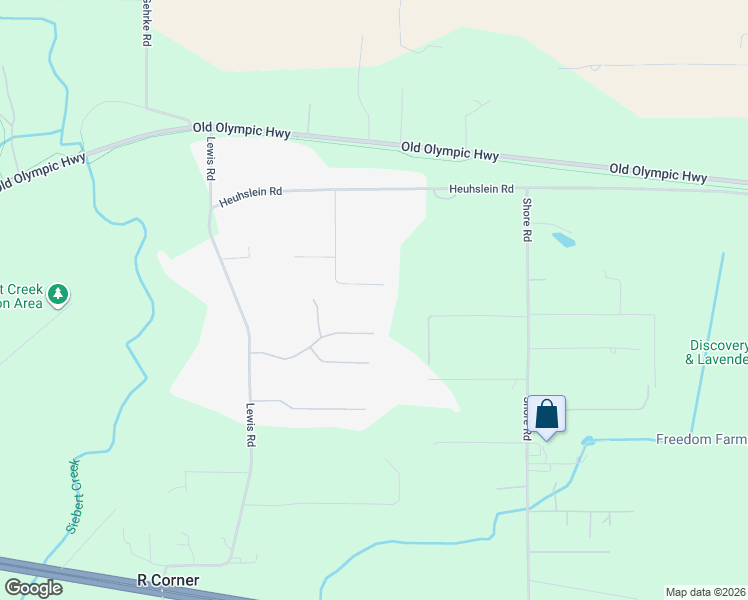 map of restaurants, bars, coffee shops, grocery stores, and more near 270 Breeze Way in Port Angeles