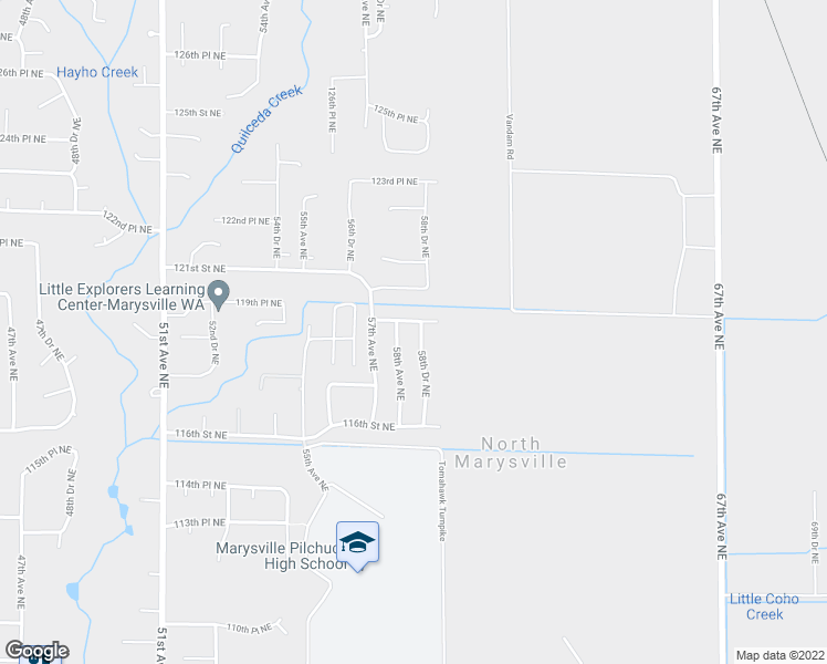 map of restaurants, bars, coffee shops, grocery stores, and more near 11906 58th Drive Northeast in Marysville