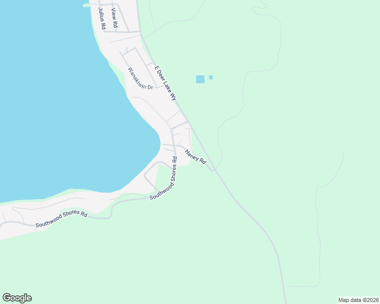 map of restaurants, bars, coffee shops, grocery stores, and more near 4530 Haney Road in Loon Lake