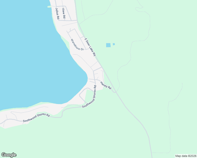 map of restaurants, bars, coffee shops, grocery stores, and more near 4530 Haney Road in Loon Lake