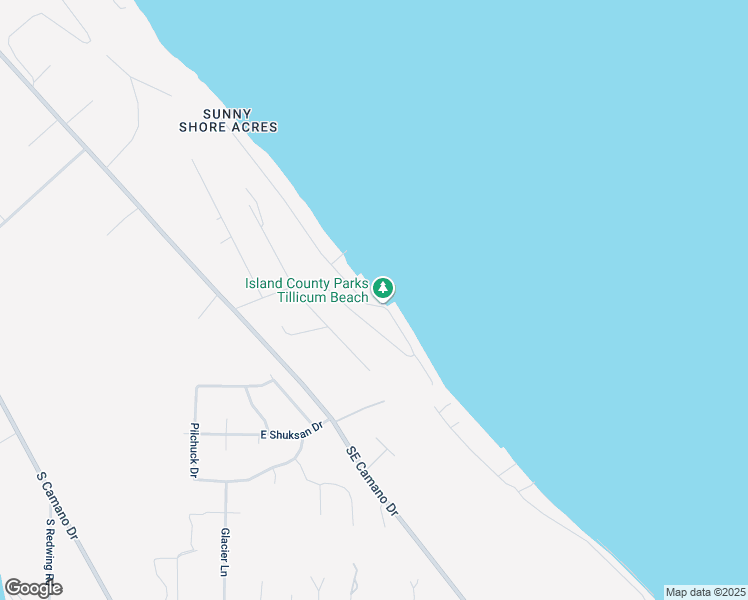 map of restaurants, bars, coffee shops, grocery stores, and more near 2945 South Tillicum Beach Drive in Camano Island