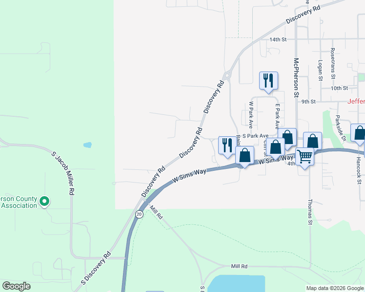 map of restaurants, bars, coffee shops, grocery stores, and more near 2525 Discovery Rd in Port Townsend