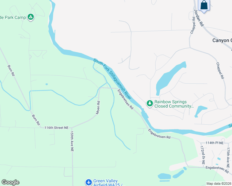 map of restaurants, bars, coffee shops, grocery stores, and more near 16332 Engebretsen Road in Granite Falls