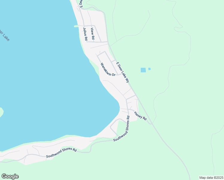 map of restaurants, bars, coffee shops, grocery stores, and more near 4569 Haney Road in Loon Lake