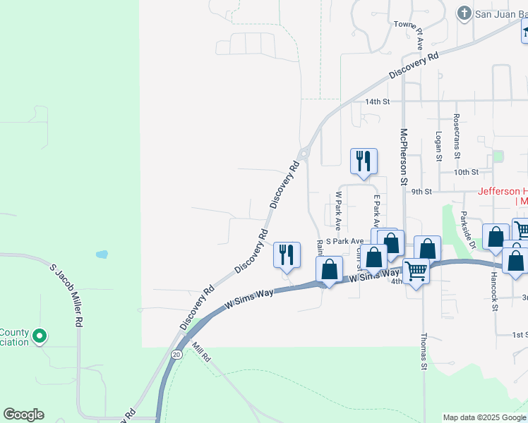 map of restaurants, bars, coffee shops, grocery stores, and more near 2804 7th Street in Port Townsend