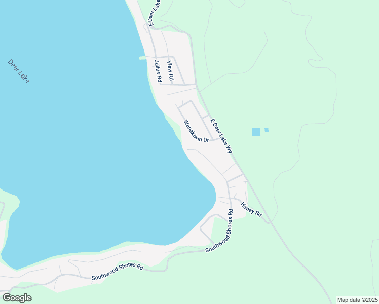map of restaurants, bars, coffee shops, grocery stores, and more near 4569 Haney Road in Loon Lake