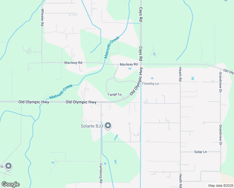 map of restaurants, bars, coffee shops, grocery stores, and more near Lange Lane in Sequim