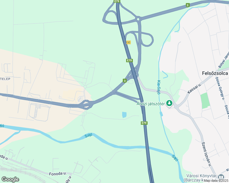 map of restaurants, bars, coffee shops, grocery stores, and more near 30596 in Miskolc