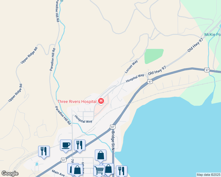map of restaurants, bars, coffee shops, grocery stores, and more near 313 Hospital Way in Brewster