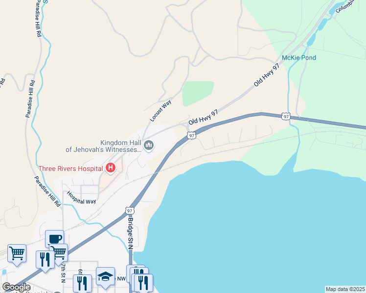 map of restaurants, bars, coffee shops, grocery stores, and more near River Plaza in Brewster