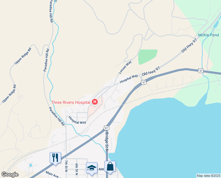map of restaurants, bars, coffee shops, grocery stores, and more near 313 Hospital Way in Brewster