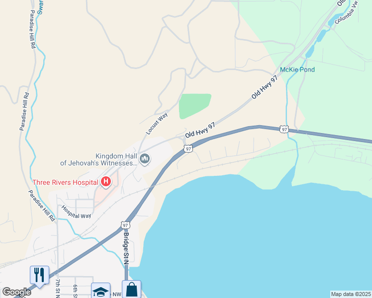 map of restaurants, bars, coffee shops, grocery stores, and more near 100 River Plaza in Brewster