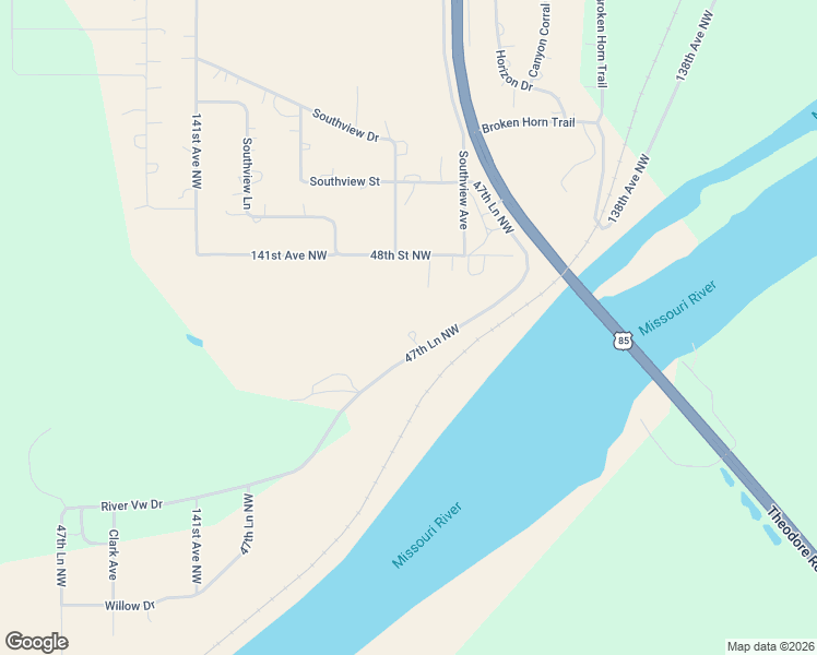 map of restaurants, bars, coffee shops, grocery stores, and more near 14057 47th Ln NW in Williston