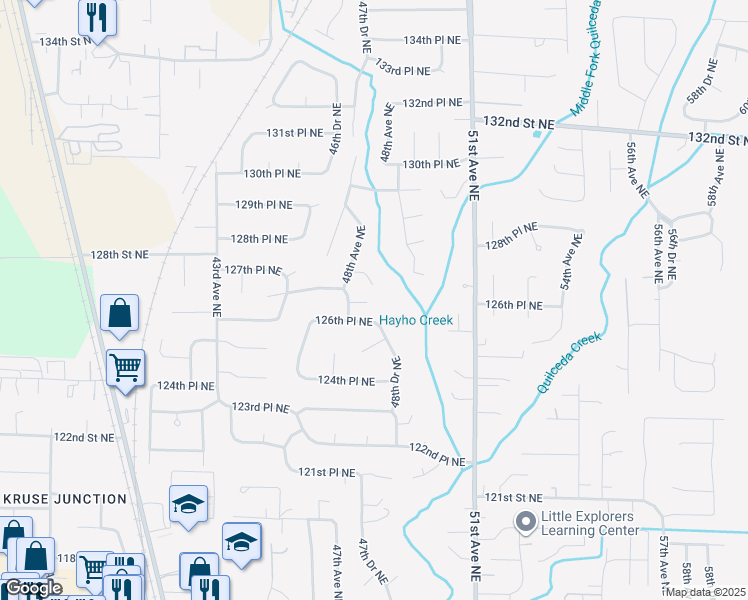 map of restaurants, bars, coffee shops, grocery stores, and more near 12613 48th Drive Northeast in Marysville