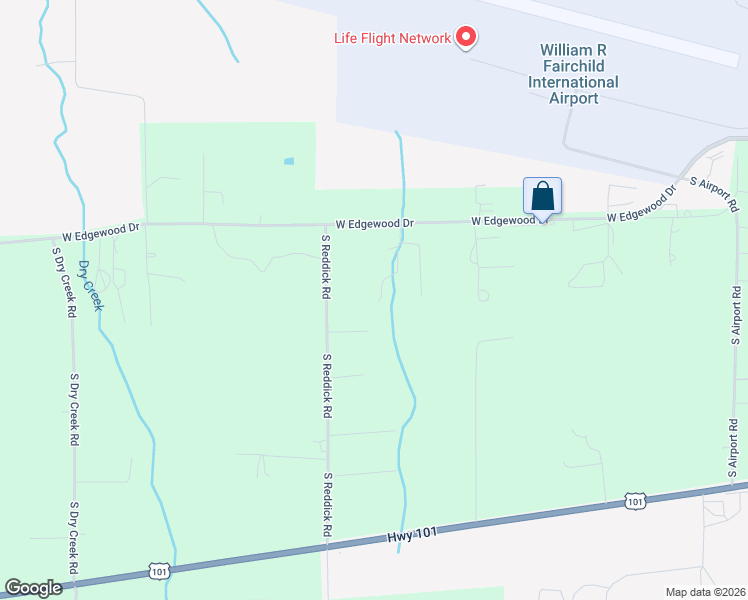 map of restaurants, bars, coffee shops, grocery stores, and more near 4026 South Cayanus Road in Port Angeles