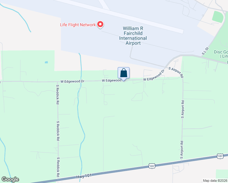 map of restaurants, bars, coffee shops, grocery stores, and more near 3951 South Tyler Road in Port Angeles
