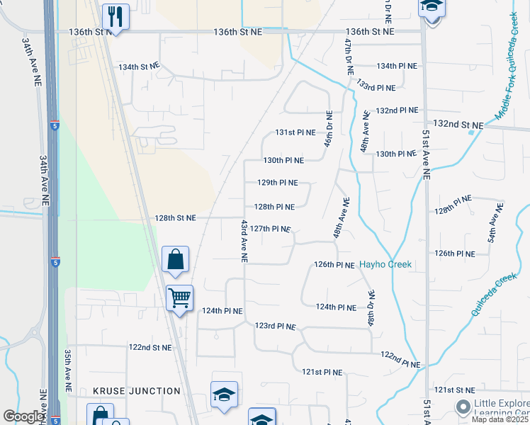 map of restaurants, bars, coffee shops, grocery stores, and more near 4332 128th Place Northeast in Marysville