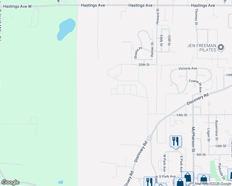 map of restaurants, bars, coffee shops, grocery stores, and more near 1601 Rainier Street in Port Townsend