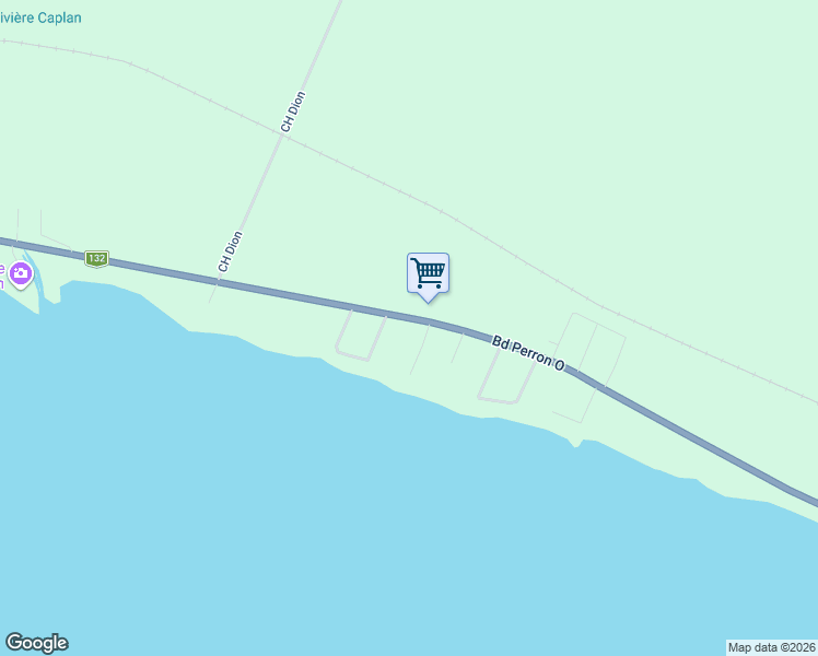 map of restaurants, bars, coffee shops, grocery stores, and more near 278 Boulevard Perron Ouest in Caplan