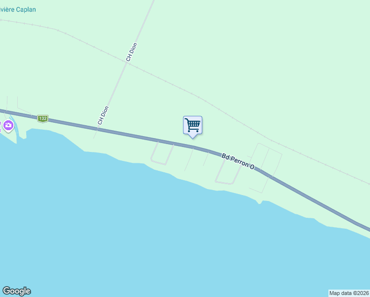 map of restaurants, bars, coffee shops, grocery stores, and more near 278 Boulevard Perron Ouest in Caplan