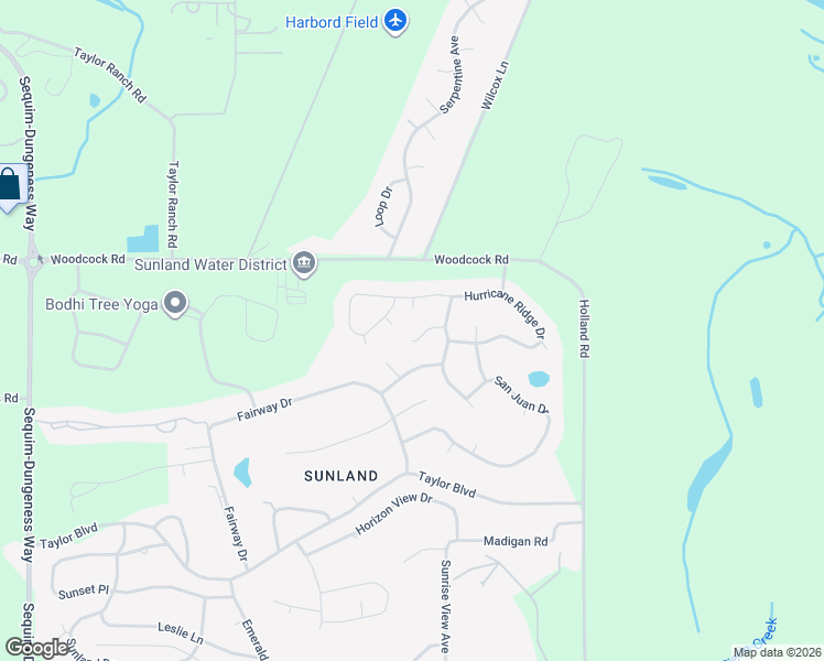 map of restaurants, bars, coffee shops, grocery stores, and more near 110 Ridgetop Place in Sequim