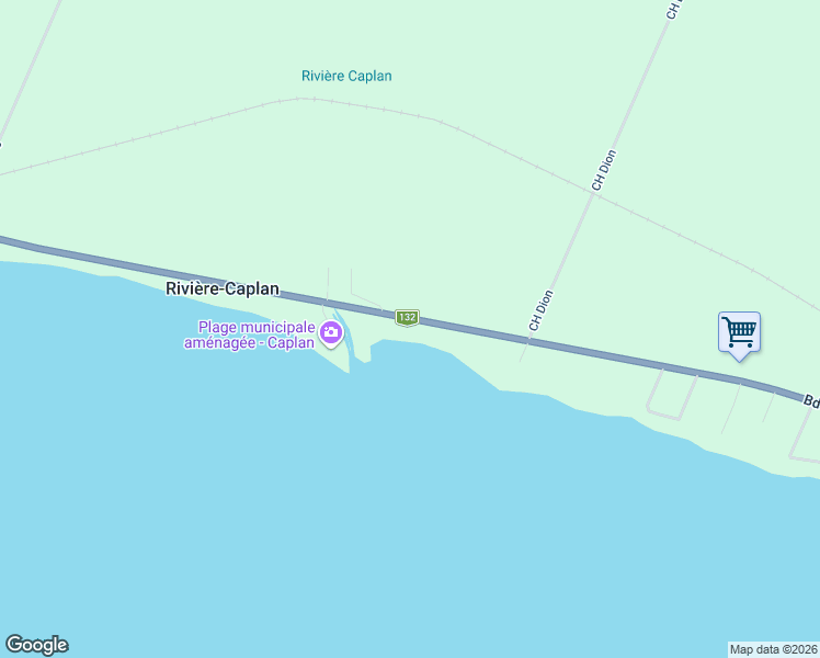 map of restaurants, bars, coffee shops, grocery stores, and more near 356 Boulevard Perron Ouest in Caplan