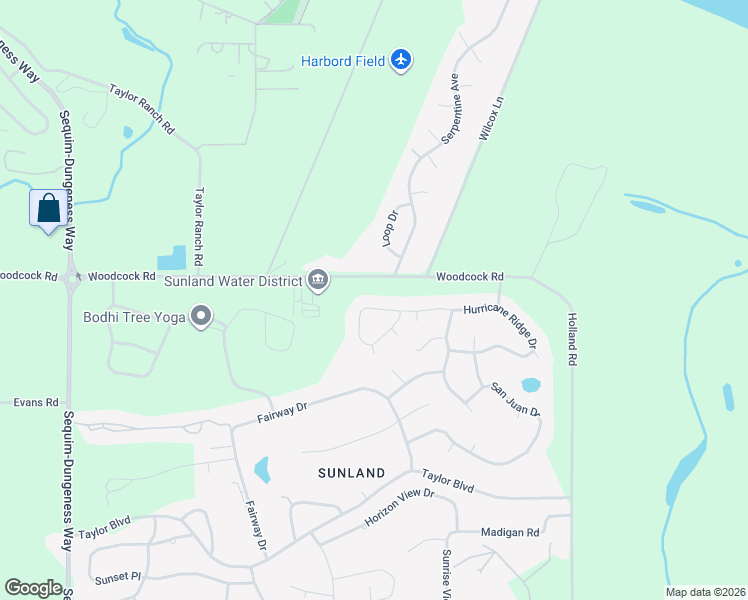 map of restaurants, bars, coffee shops, grocery stores, and more near 204 Hurricane Ridge Drive in Sequim