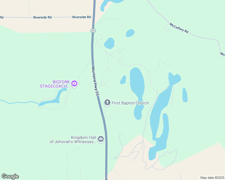 map of restaurants, bars, coffee shops, grocery stores, and more near 173 Parker Ridge Road in Bigfork