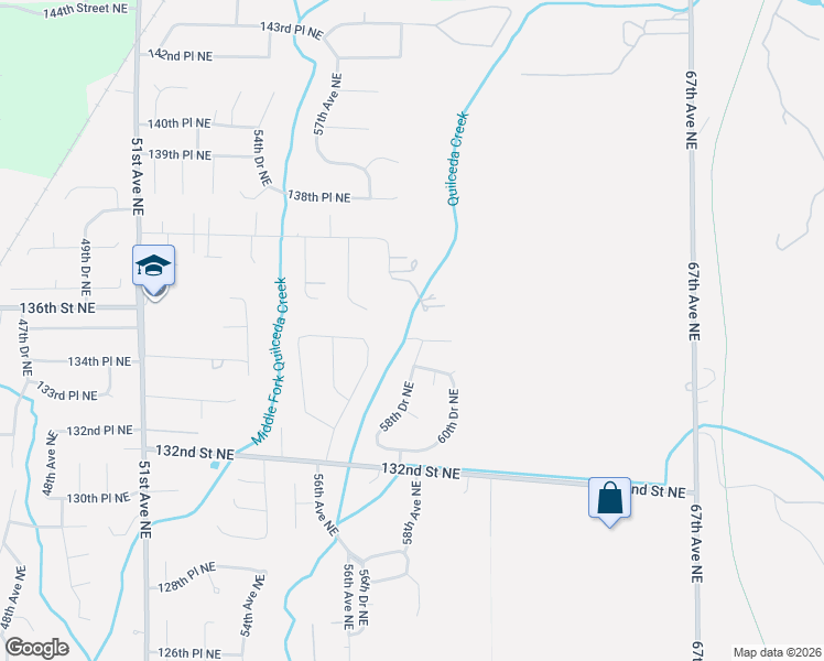 map of restaurants, bars, coffee shops, grocery stores, and more near 5829 135th Place Northeast in Marysville