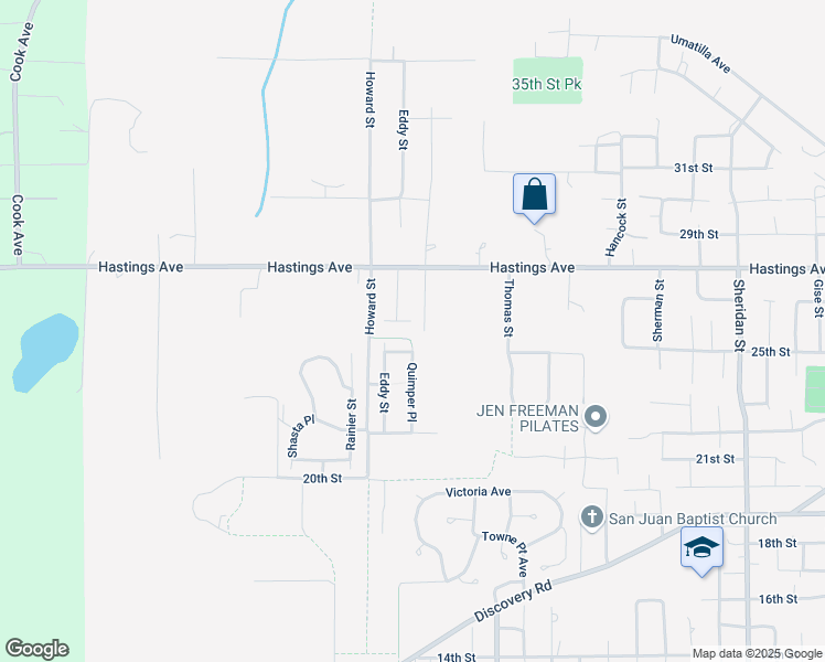 map of restaurants, bars, coffee shops, grocery stores, and more near 311 Eddy Street in Port Townsend