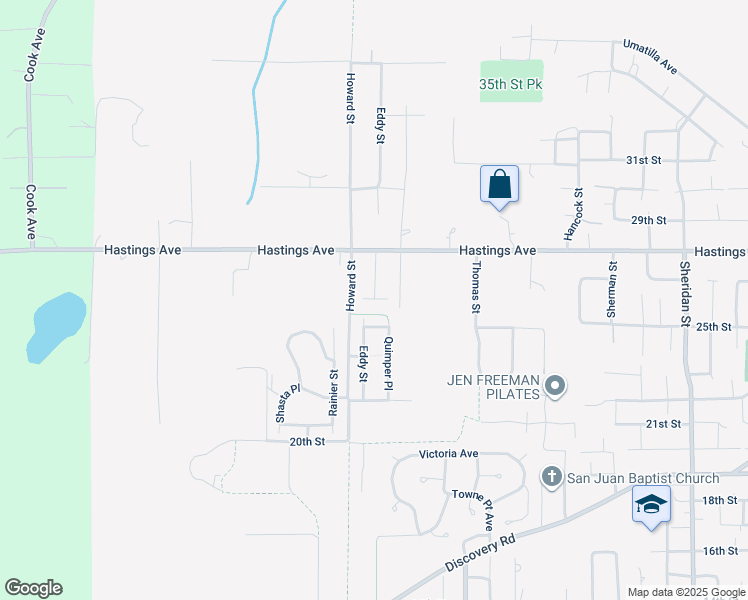 map of restaurants, bars, coffee shops, grocery stores, and more near 311 Eddy Street in Port Townsend