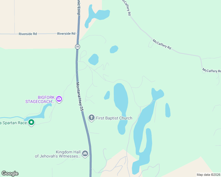 map of restaurants, bars, coffee shops, grocery stores, and more near 317 Parker Lakes Road in Bigfork