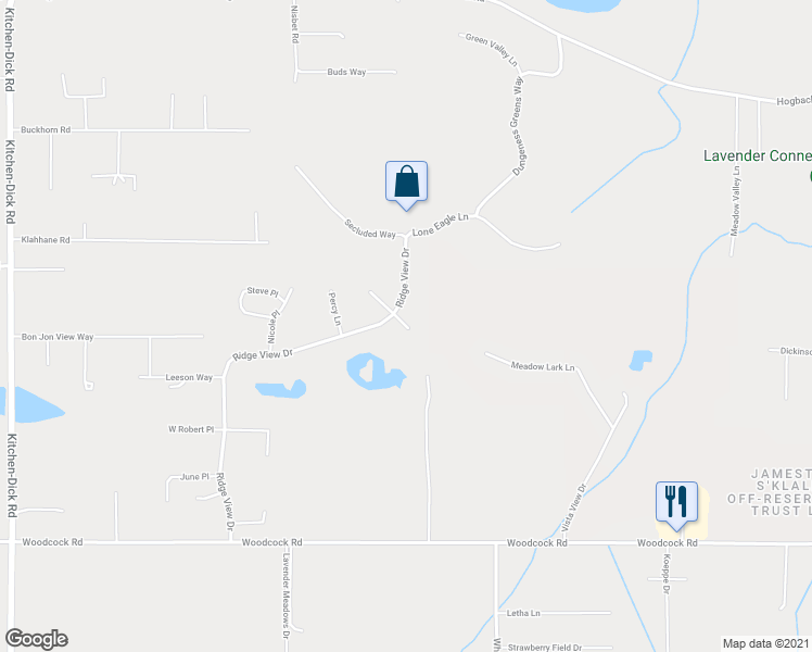 map of restaurants, bars, coffee shops, grocery stores, and more near 33 Nello Place in Sequim