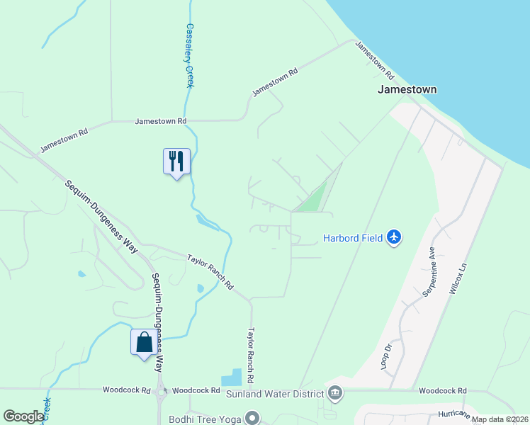 map of restaurants, bars, coffee shops, grocery stores, and more near 71 John Carl Road in Sequim